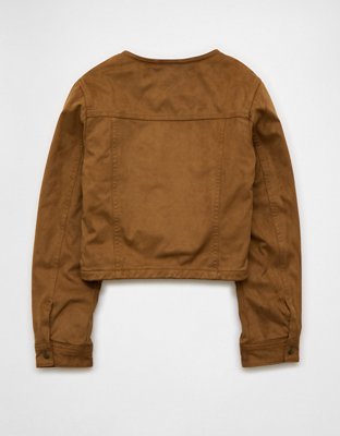 AE Cropped Faux Suede Jacket