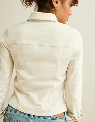 Женская куртка American Eagle AE Shrunken Corduroy, цвет: Меловой — фото 2