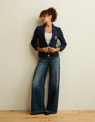 Blazer rétréci à écusson AE