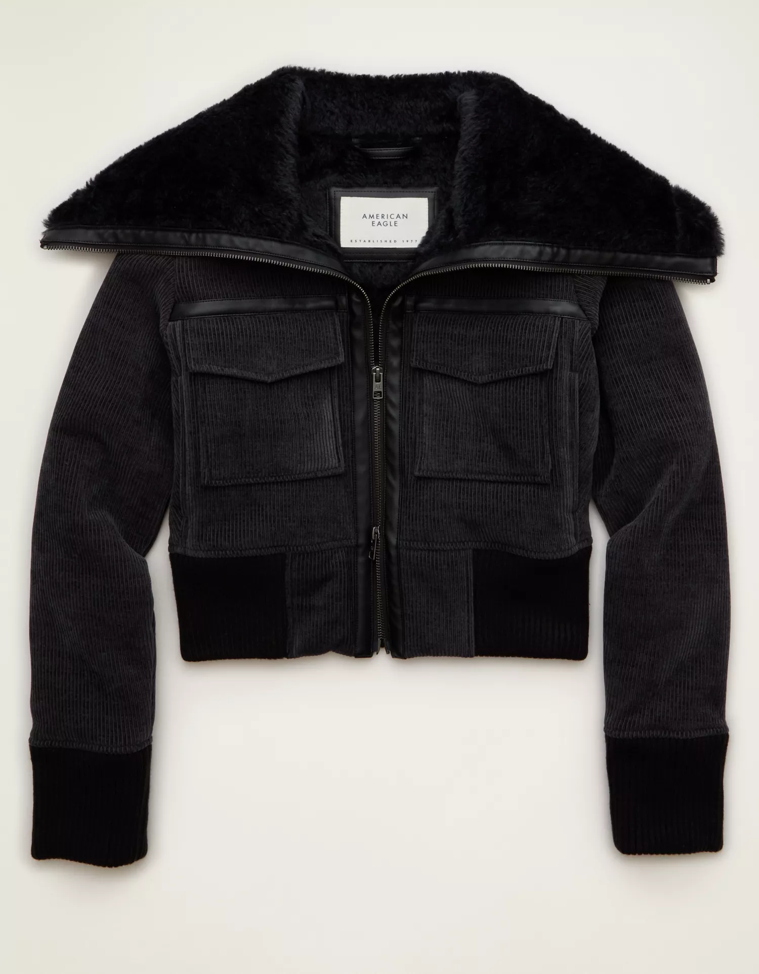 AE Shrunken Corduroy Bomber Jacket - thumbnail 3