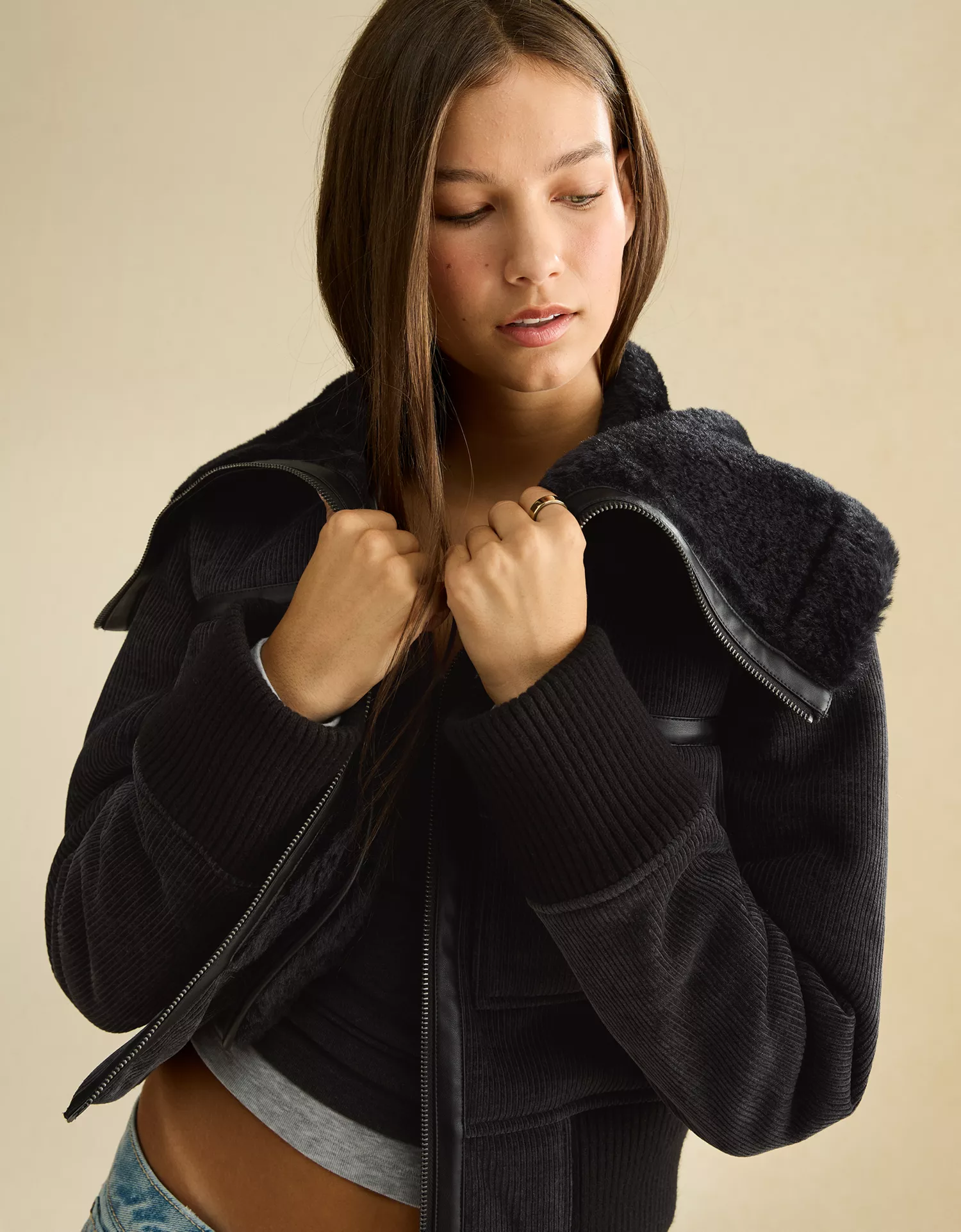 AE Shrunken Corduroy Bomber Jacket - thumbnail 8