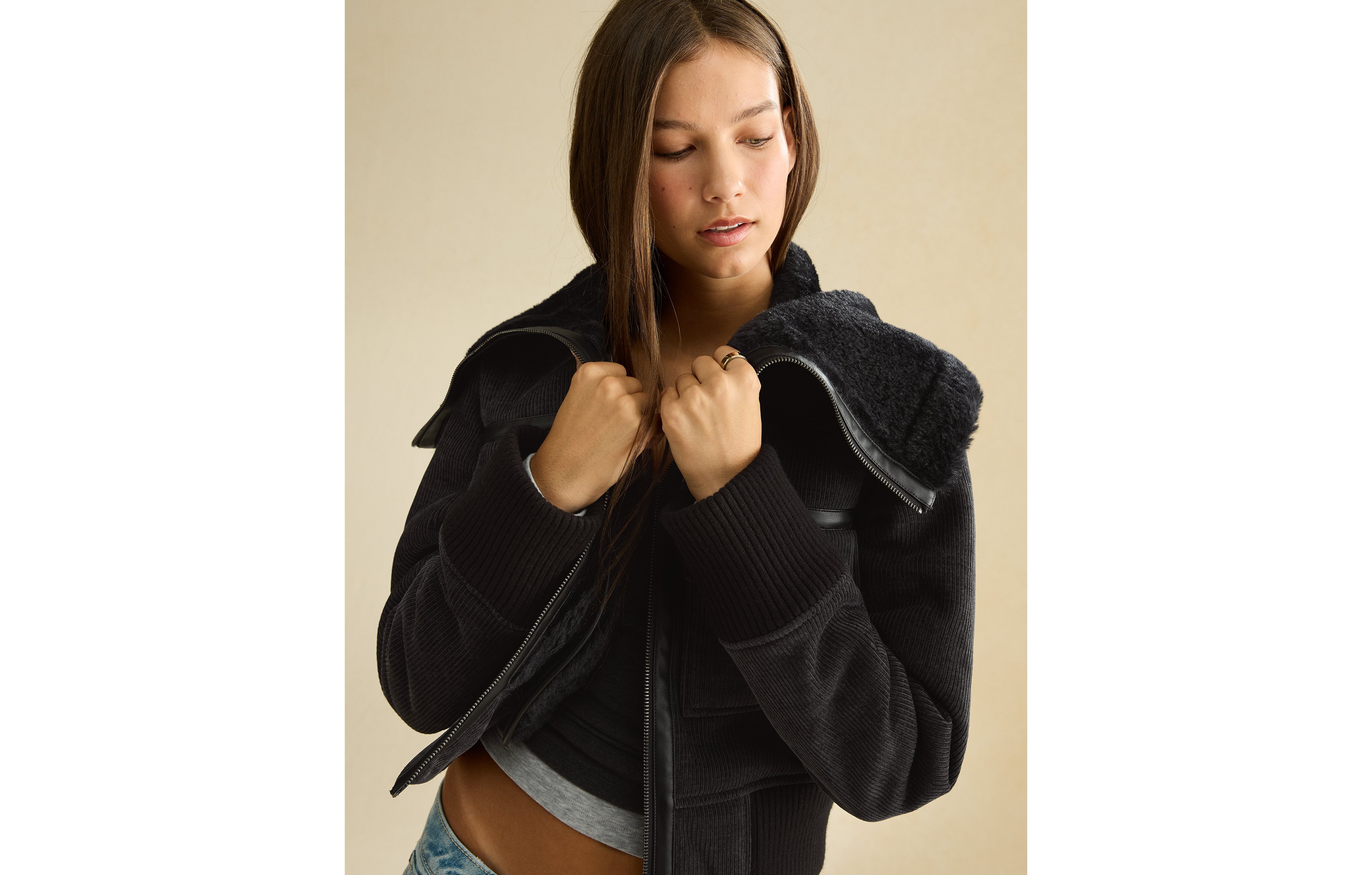 AE Shrunken Corduroy Bomber Jacket