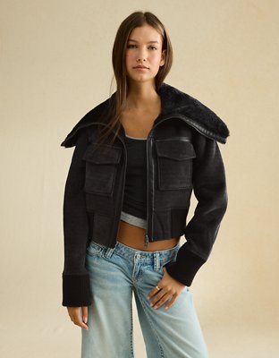 AE Shrunken Corduroy Bomber Jacket