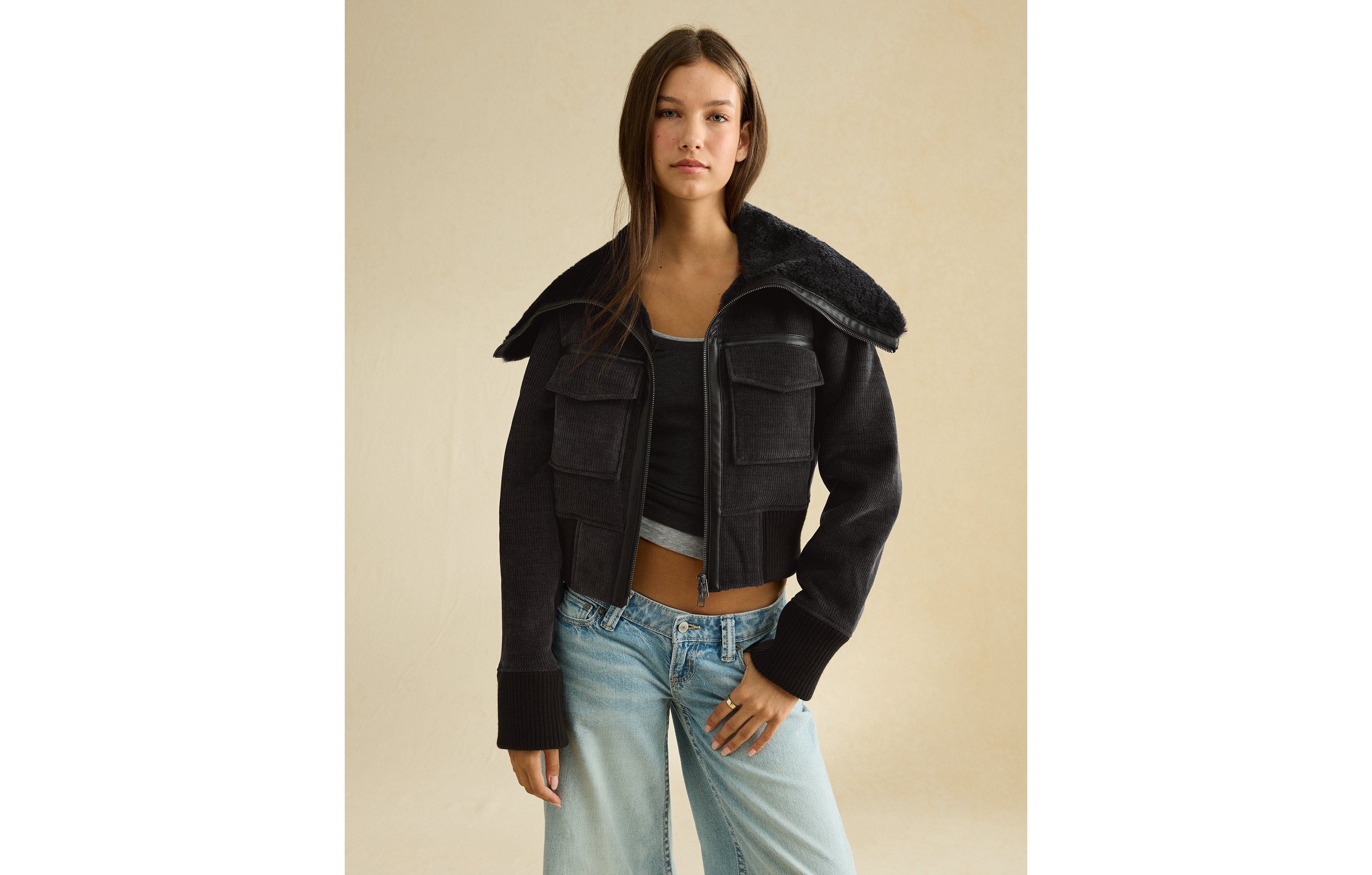AE Shrunken Corduroy Bomber Jacket