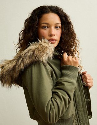 AE Cropped Aviator Jacket