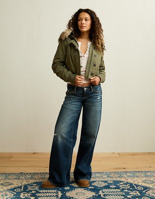 AE Cropped Aviator Jacket