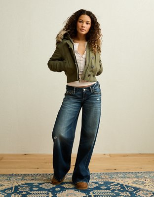 AE Cropped Aviator Jacket