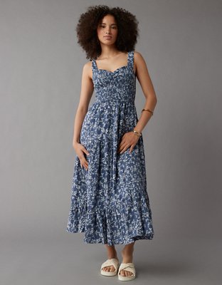 AE Asymmetrical Tiered Midi Dress