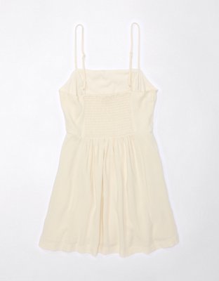 AE Linen-Blend Square Neck Mini Dress