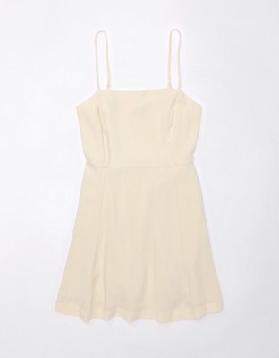 AE Linen-Blend Square Neck Mini Dress