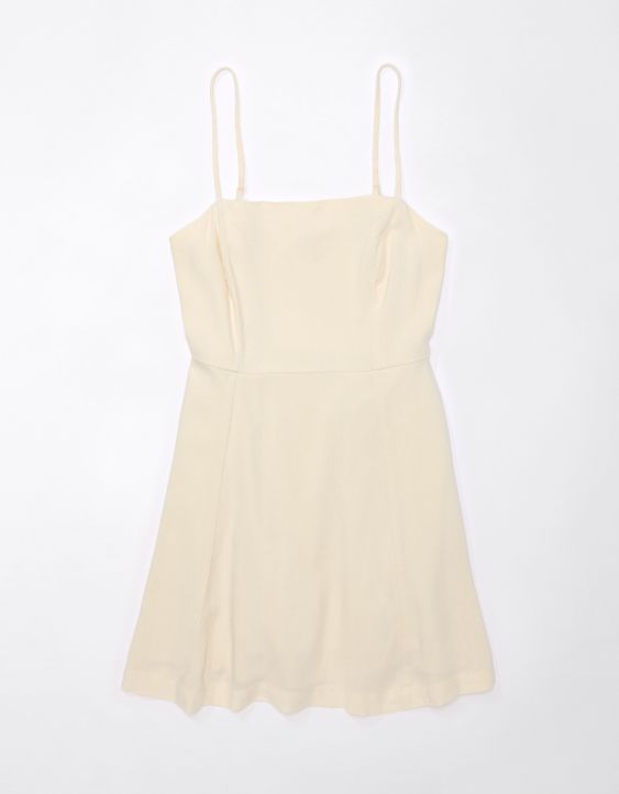 AE Linen-Blend Square Neck Mini Dress