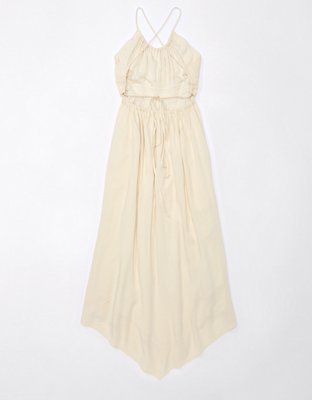 AE Linen-Blend Halter Midi Dress