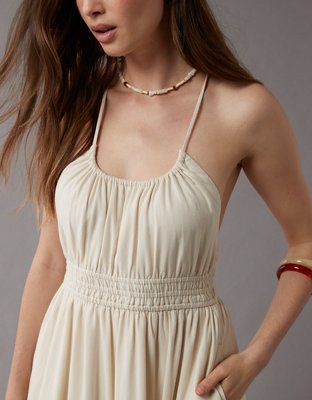 AE Linen-Blend Halter Midi Dress