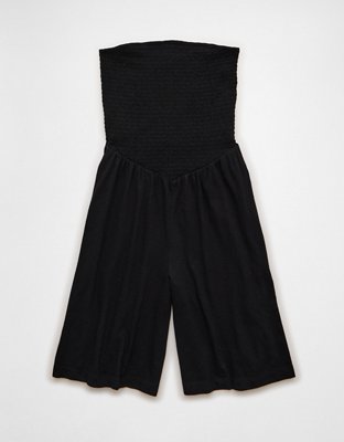 AE Strapless Smocked V-Waist Romper