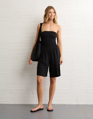 AE Strapless Smocked V-Waist Romper