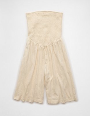 AE Strapless Smocked V-Waist Romper