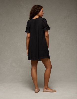 AE Scoop Neck Puff Sleeve Babydoll Mini Dress