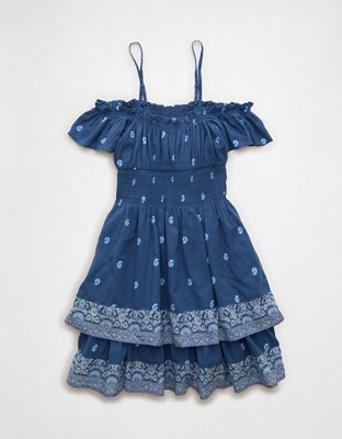 AE Off-The-Shoulder Smocked Mini Dress