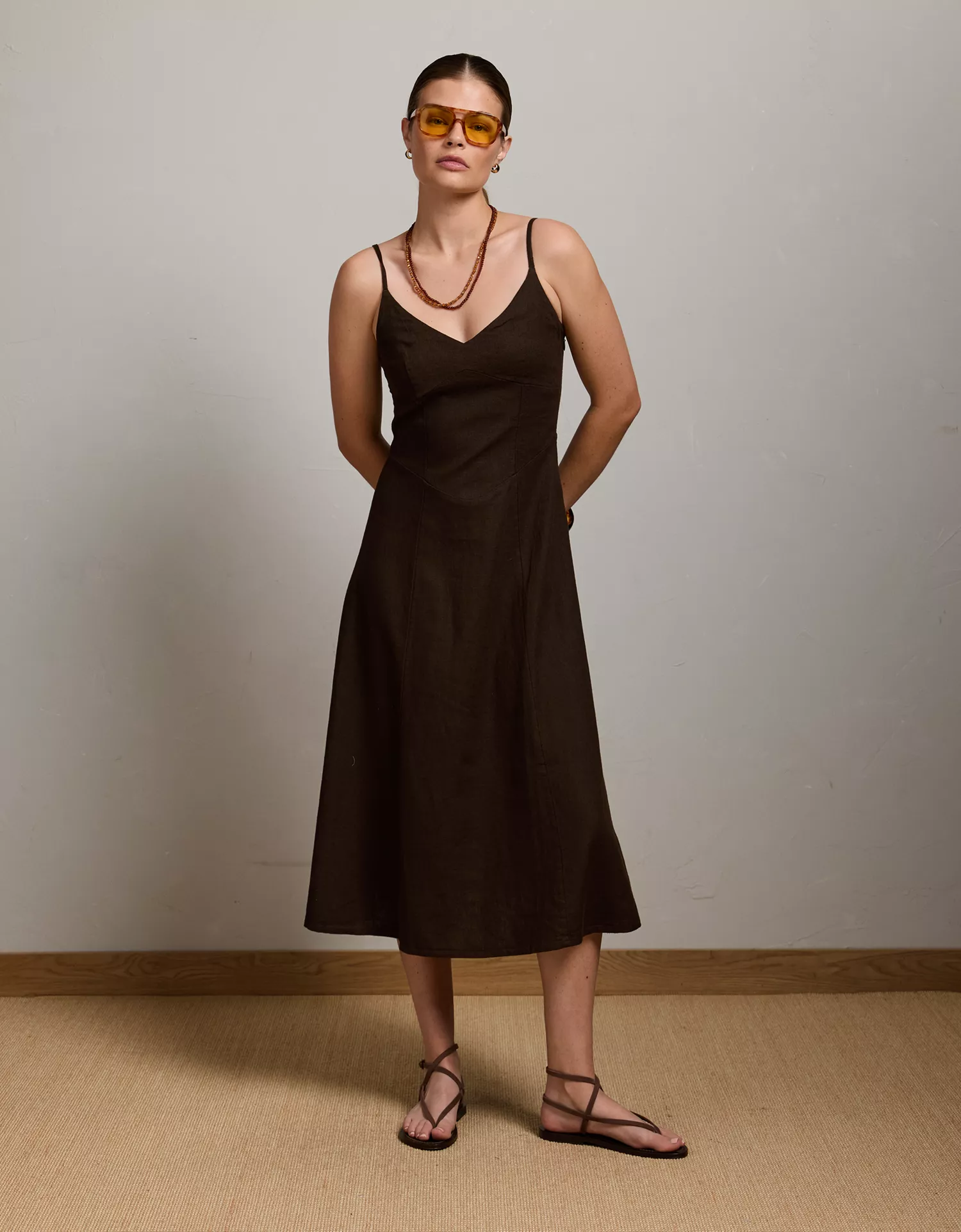 AE77 Linen-Blend Slip Dress - thumbnail 5
