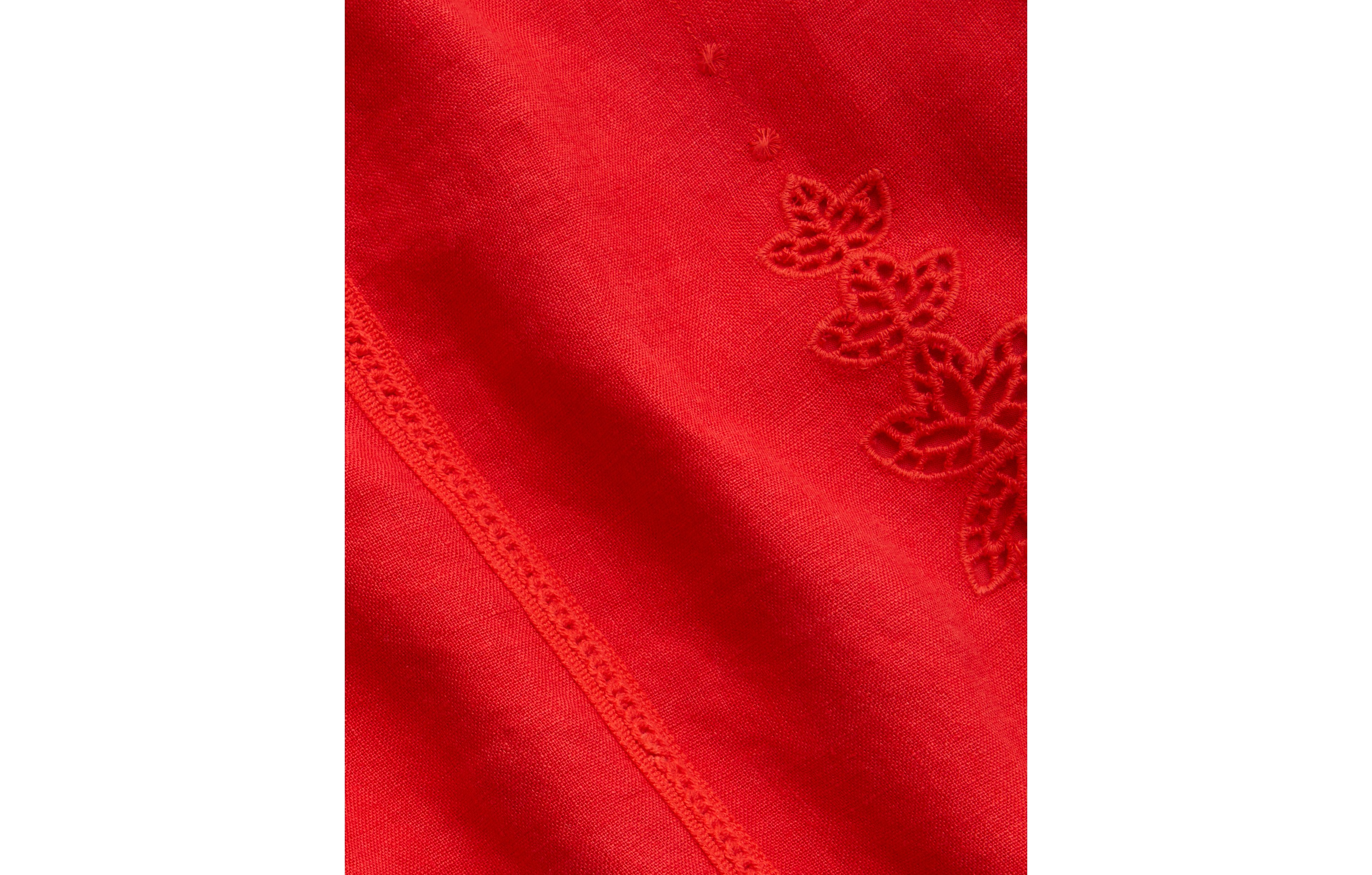 AE77 Embroidered Strapless Linen Tube Dress