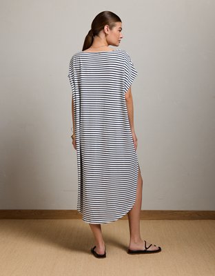 AE77 Cap-Sleeve Everyday T-Shirt Dress