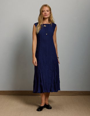 AE77 Crinkle Midi Dress 