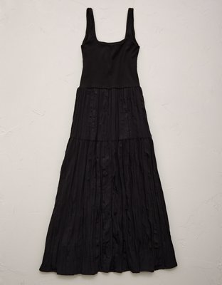 AE77 Sweater Combo Crinkle Midi Dress