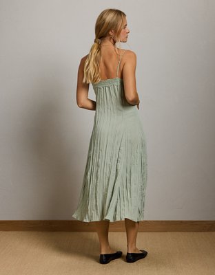 AE77 Crinkle Lace Slip Cami Dress