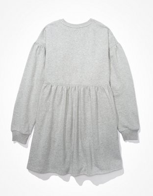 AE Long-Sleeve Fleece Babydoll Mini Dress