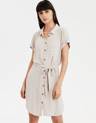 Aueoeo Shirt Dress for Women Button Down Dress, Women's Solid