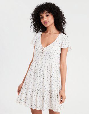 uo floral tiered babydoll dress