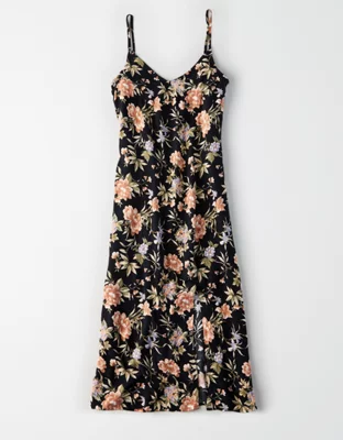 Lalida Printed Slit Midi Dress
