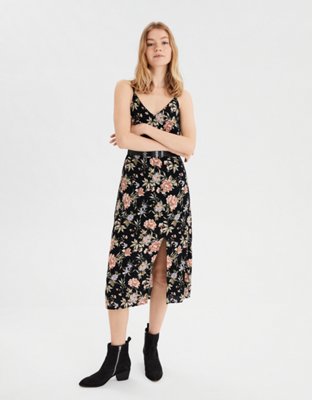 AE Printed Slit Midi Dress