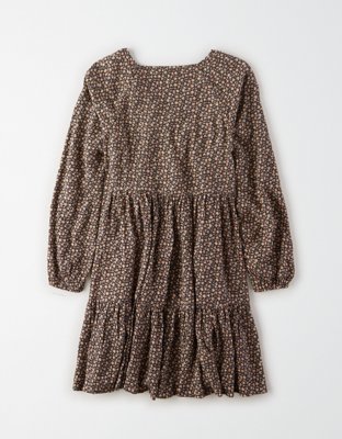ae long sleeve babydoll dress AE Long Sleeve Babydoll Mini Dress | American Eagle Europe