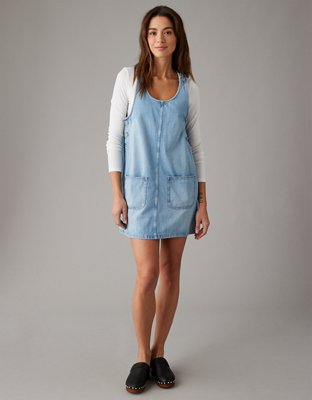 Traveling Pinafore Dress Long Version in Indigo Denim {Made to Order} –  electric feathers