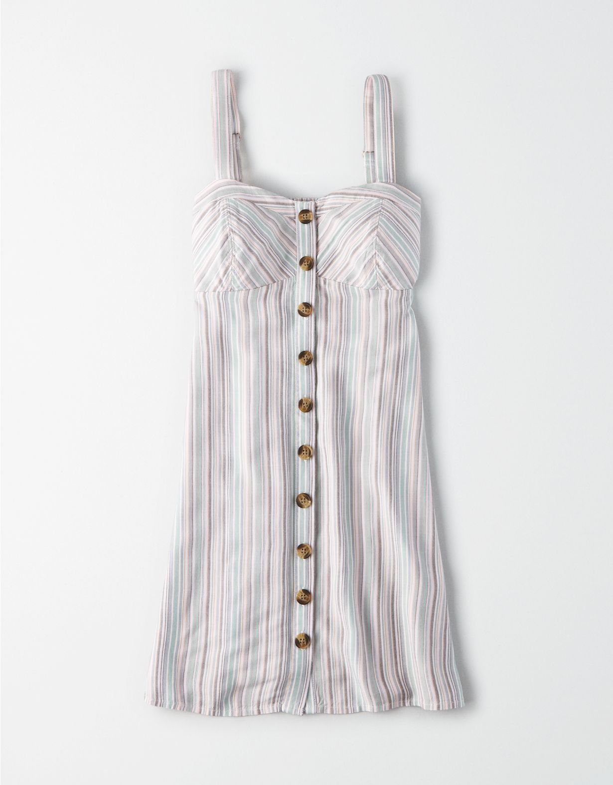 AE Striped Button Front Mini Dress