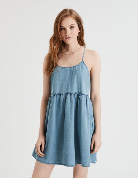 Женские платья American Eagle AE Denim Strappy Babydoll Dress