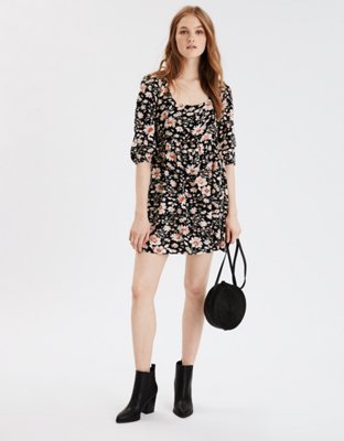 Женские платья American Eagle AE Printed Puff Sleeve Babydoll Dress — фото 5