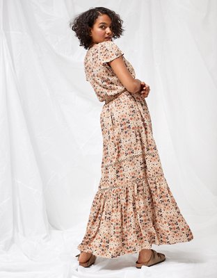 ae printed tiered maxi dress