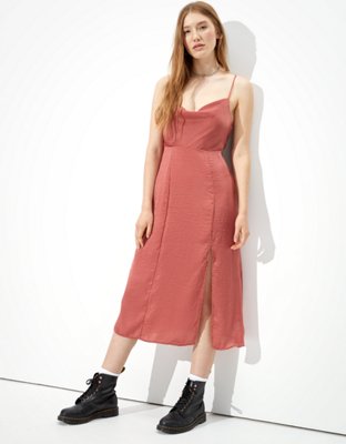 ae cowl neck midi slip dress