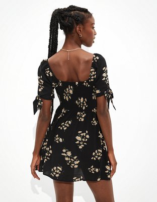 Женские платья American Eagle AE Floral Tie-Sleeve Smocked Mini Dress — фото 2