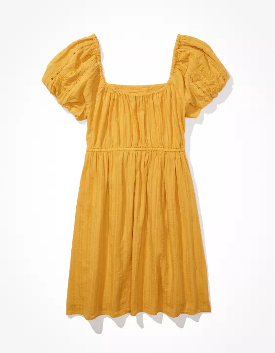 AE Puff-Sleeve Babydoll Mini Dress