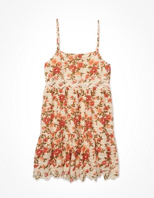 AE Floral Embroidered Tiered Babydoll Dress