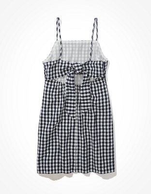 AE Gingham Tie-Back Mini Dress