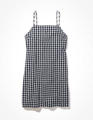 AE Gingham Tie-Back Mini Dress