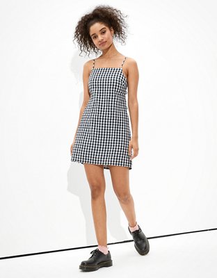 aerie green gingham dress Aerie At The Barre Flutter Sleeve Dress