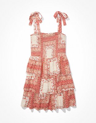 AE Printed Smocked Mini Dress