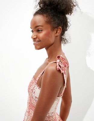 AE Printed Smocked Mini Dress