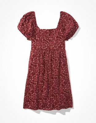 AE Puff-Sleeve Babydoll Mini Dress