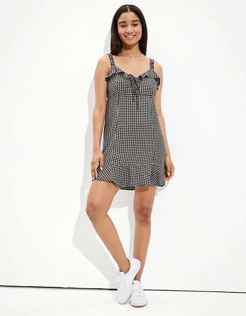 Женские платья American Eagle AE Plaid Ruffle Mini Dress